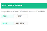 Planilla de Excel para Calcular el NIF (España)