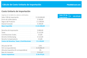 Planilla de Excel de Cálculo de Costo Unitario de Importación