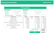 Planilla de Excel para Presupuesto de Obra