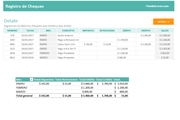 Planilla de Excel para el Registro de Cheques
