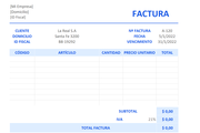 Formato de Factura en Excel