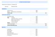 Planilla de Excel para Estado de Resultados