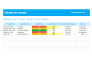 Planilla para el manejo del Tiempo en Excel