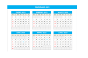 Calendario 2023 domingo a sábado
