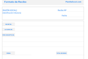 Planilla de Excel para Confeccion de Recibo