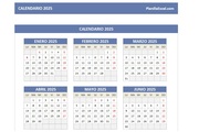 Calendario 2025 en Excel