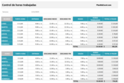 Control de horas trabajadas en Excel