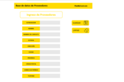 Planilla de Excel de Lista de Proveedores
