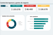 Control de ingresos y gastos de empresa en Excel