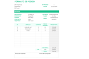 Formato de pedido en Excel