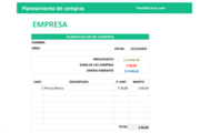 Planilla de Excel de Planeamiento de Compras