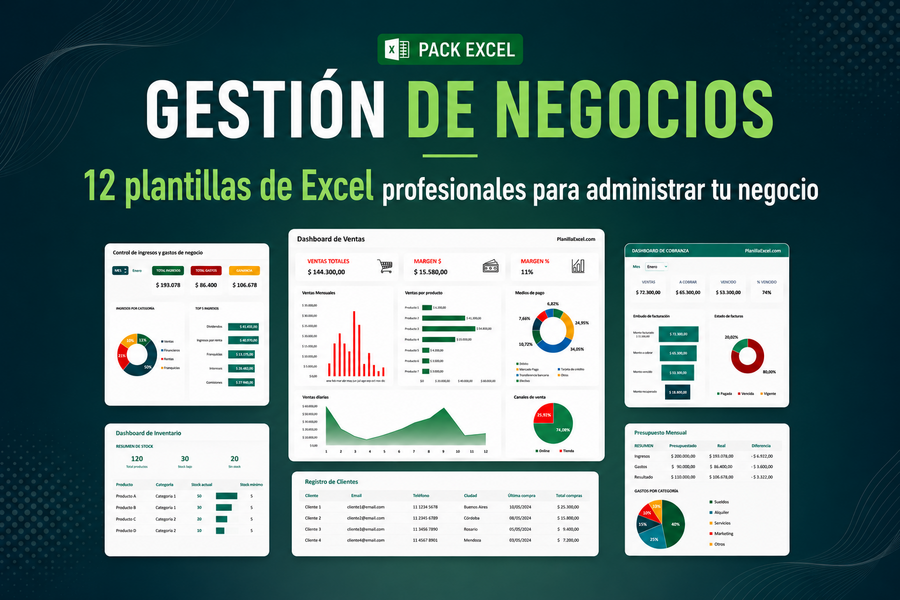 Pack Excel Gestión de Negocios