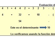 Planilla de Excel de Solución de un Determinante de 3×3
