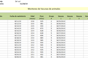 Planilla de Excel de Monitoreo de Vacunas en Ganado