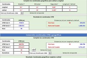 Planilla de Excel de Conversor Coordenadas Geográficas a UTM y viceversa