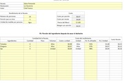Planilla de Excel de Costo por Porciones de Recetas