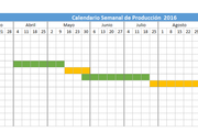 Planilla de Excel Calendario de Producción 2016