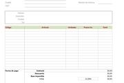 Planilla de Excel para Facturación
