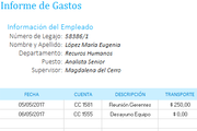 Planilla de Excel para Informe de Gastos de Empleados