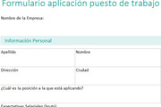 Aplicación de puesto de trabajo en Excel