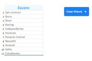 Planilla de Excel para la Generación de Fixtures