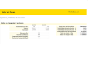 Planilla de Excel de Valor en Riesgo para dos acciones